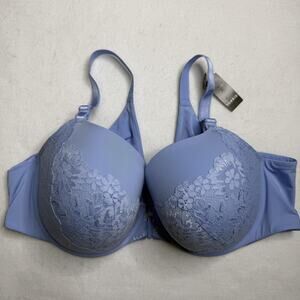 Torrid Bra Womens 44D Blue Lace T Shirt Push Up Front Close Plus Size NEW